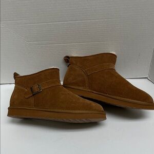 BEARPAWS size 10 women’s pull on Tan suede luxury boots with Sheepskin lining